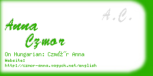 anna czmor business card